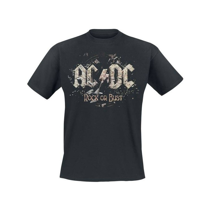 con man Warrior noise AC/DC - Rock Or Bust T-Shirt - Rock Band T-Shirts
